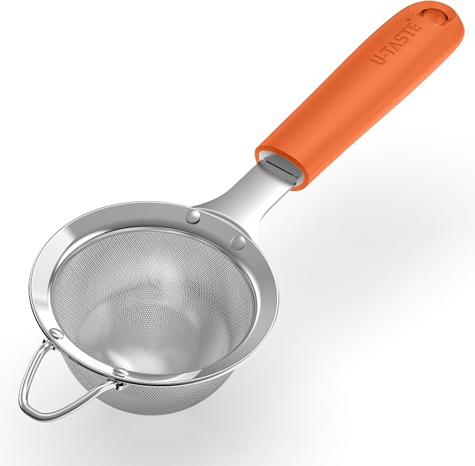 U-Taste Small Fine Mesh Strainer: 18/8 Stainless Steel 3.35in 30 Mesh Kitchen by U-Taste