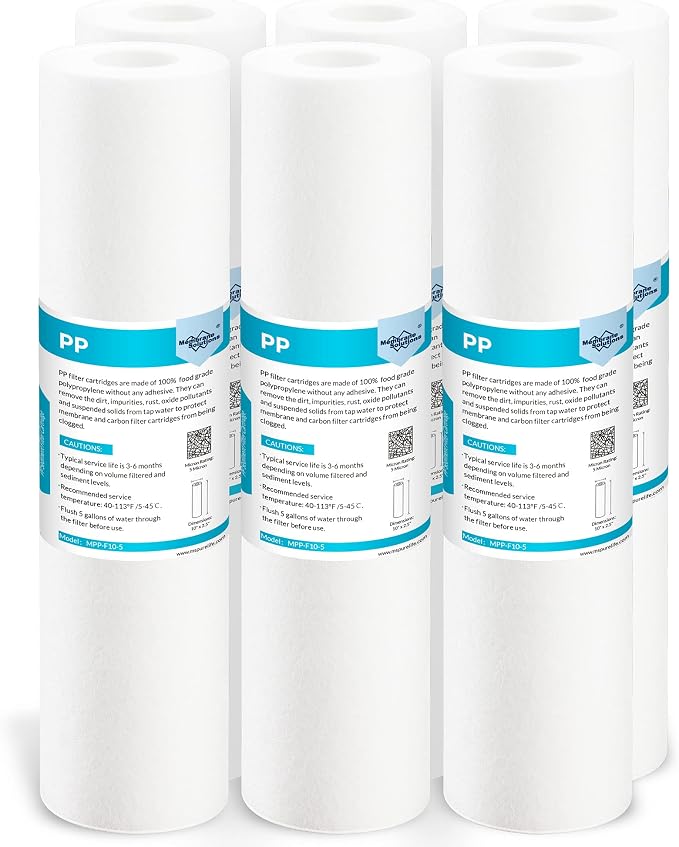 Membrane Solutions 5 Micron 10" x 2.5" Sediment Water Filter Replacement by MembraneSolutions