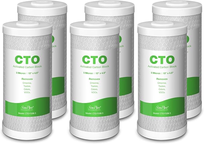 SimPure Whole House Water Filter Cartridges 5 Micron 10" x 4.5" CTO Activated by SimPure_Water