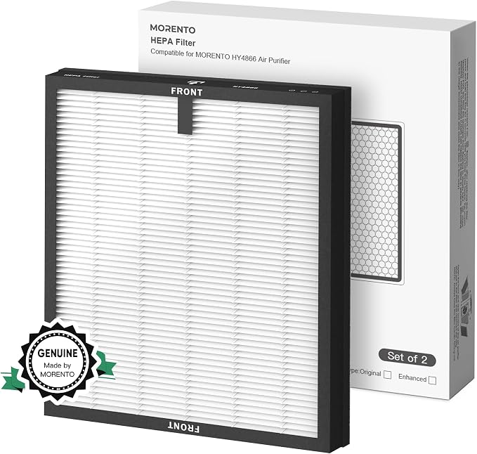 MORENTO 2 Pack HY4866 Genuine Air Purifier Replacement Filter by MORENTO