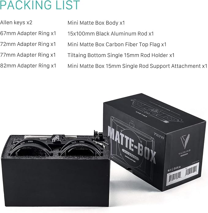 Tilta Mini Matte Box | 15mm Rod Adapter & 4 Lens Adapters | Lightweight | - Image 7