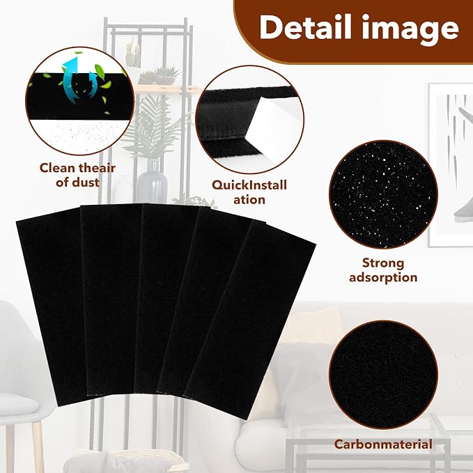 Ceiling Fan Filters for Blade, Activated Coconut Carbon Fan Filter for Ceiling - Image 3
