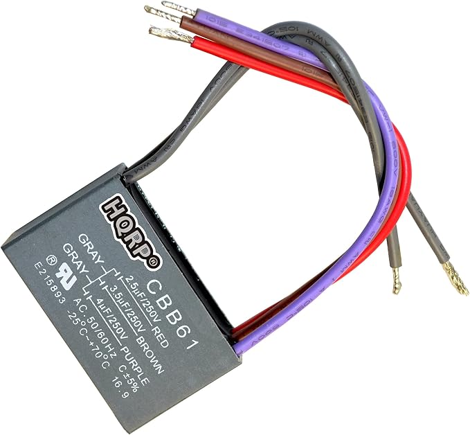 HQRP 2-Pack Ceiling Fan Capacitor CBB61 2.5uf+3.5uf+4uf 5-Wire UL Listed - Image 2