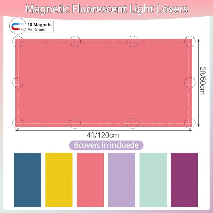 6pcs Magnetic Fluorescent Light Covers - Image 2