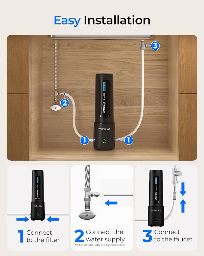 Waterdrop 10UB PRO Under Sink Water Filter, No Drilling Required, Time Reminder - Image 7