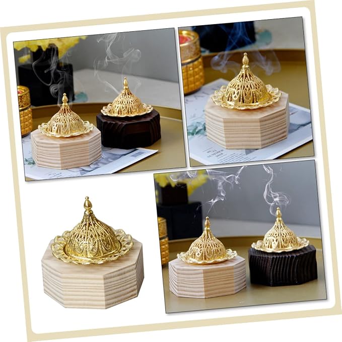 Cabilock Wood Incense Burner Tray Octagonal Backflow Censer - Image 5