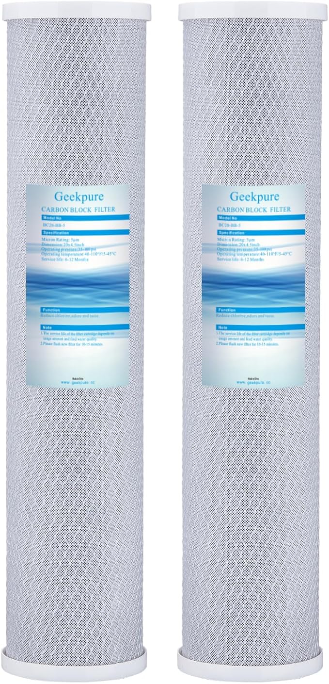 Geekpure 20-Inch Universal Compatible Big Blue Carbon Block Water Filter by Geekpure