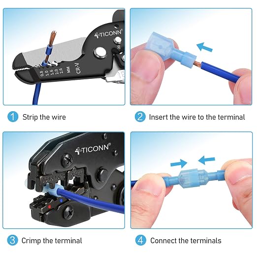 TICONN 200 Pcs Nylon Spade Quick Disconnect Connectors Kit, Electrical - Image 2