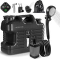 Portable Camping Shower with 5 Gallon Water Jug, 6000mAh Rechargeable Outdoor Camping Shower Kit, IPX7 Waterproof Pump BPA Free Water Containers Camp Essentials