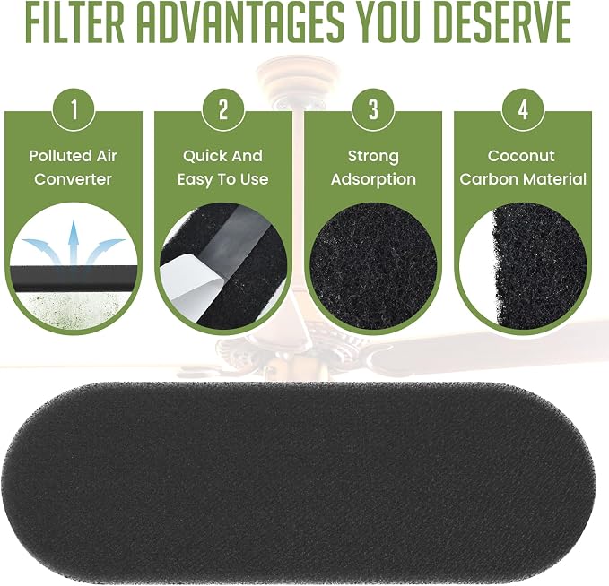 Universal Ceiling Fan Air Filters, Easy-Stick Air Purifier Pads - Image 3