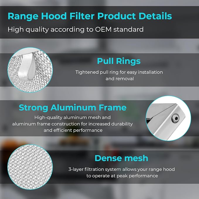 99010316 Range Hood Filter, for Broan Kitchen Exhaust Grease Filter, Stove Hood - Image 4