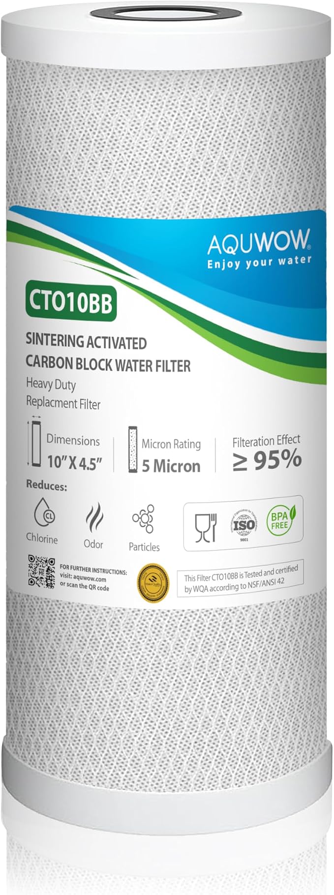 CTO10BB 5 Micron 4.5" x 10" Carbon Block Water Filter Set – Replacement by YourHealthIsOurPriority