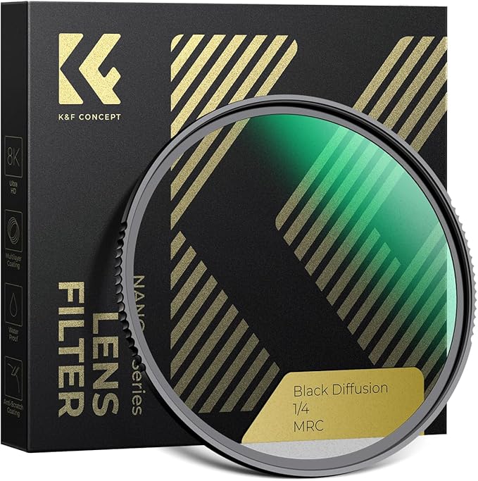 K&F CONCEPT 40.5mm Black Diffusion 1/4 Filter Mist Cinematic Effect Filter by KFCONCEPT