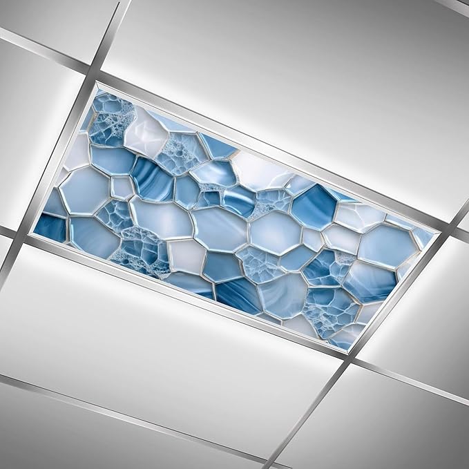 2 Pack Fluorescent Light Covers 4 X 2 Feet Blue Glass Magnetic Light Cover - Image 2