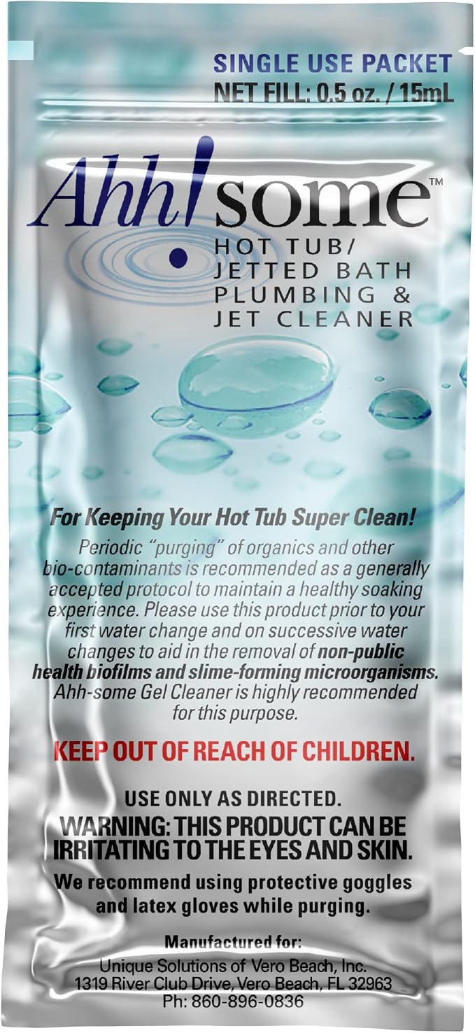 Ahh-Some - Hot Tub Serum Cleaner Sachet | Clean Pipes & Jets Gunk Build Up | by Ahh-Some