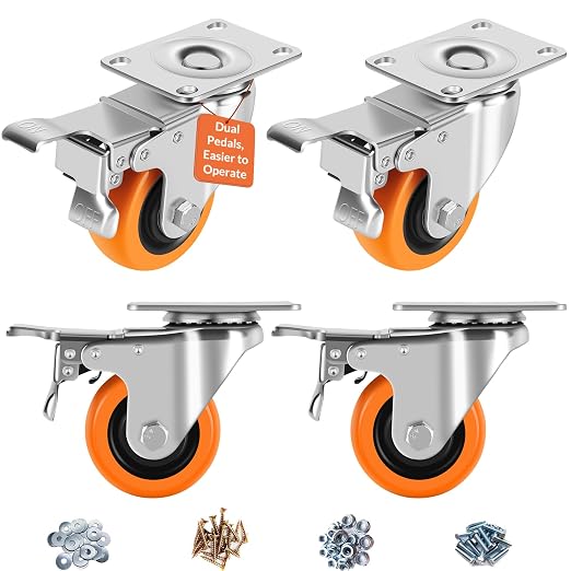 Caster Wheels, Swivel Plate Caster, No Marks Castor Wheels by ATrustedCasterWheelsBrand