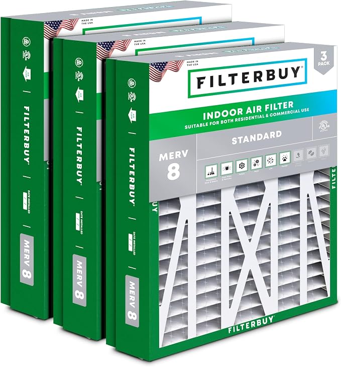 Filterbuy 21x27x5 Air Filter MERV 8 Essential Dust & Allergy Defense, Pleated by Filterbuy