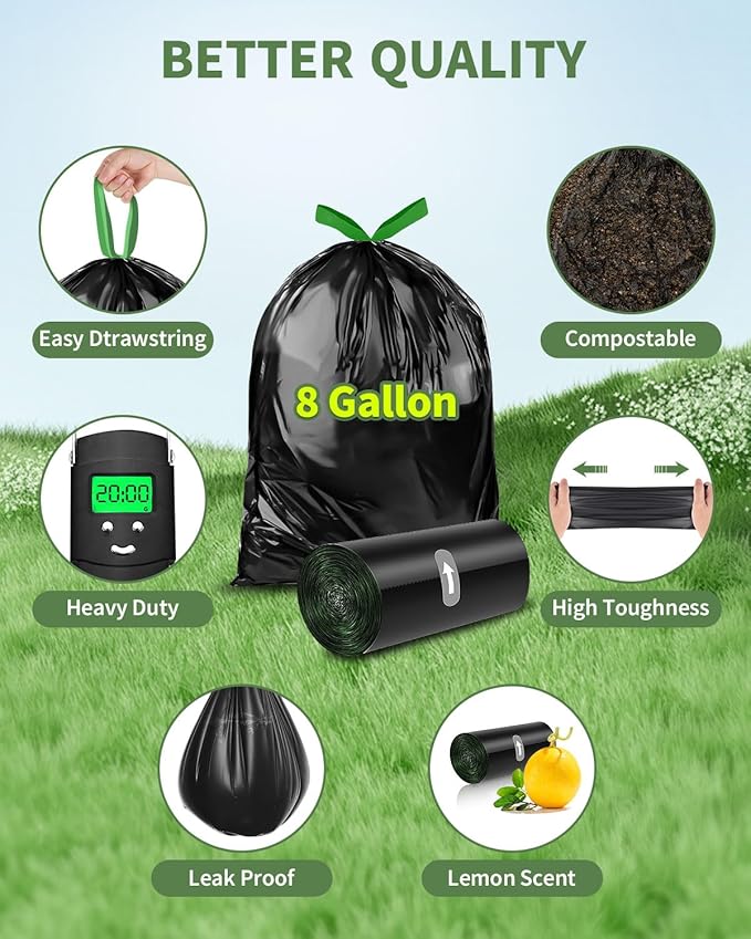 Camping Toilet Bags Poo Gel Set, 25 Count Portable Toilet Bags with 15 Count Camping Toilet Gel, 8 Gallon Composting Toilet for Portable Outdoor Hiking