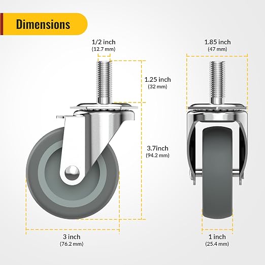HOLKIE Caster Wheels 3 inch - Image 2