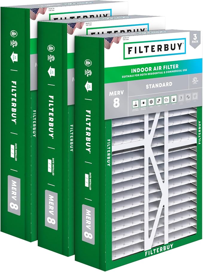 Filterbuy 17.5x27x5 Air Filter MERV 8 Essential Dust & Allergy Defense by Filterbuy