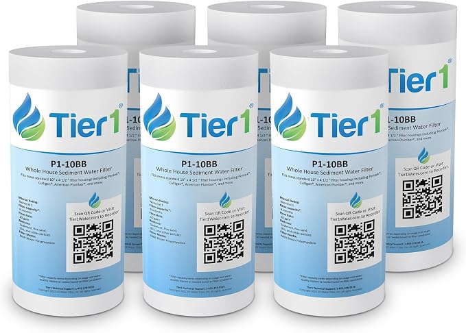 Tier1 1 Micron 10x4.5 Water Filter | Spun Wound Polypropylene Whole House by Tier1