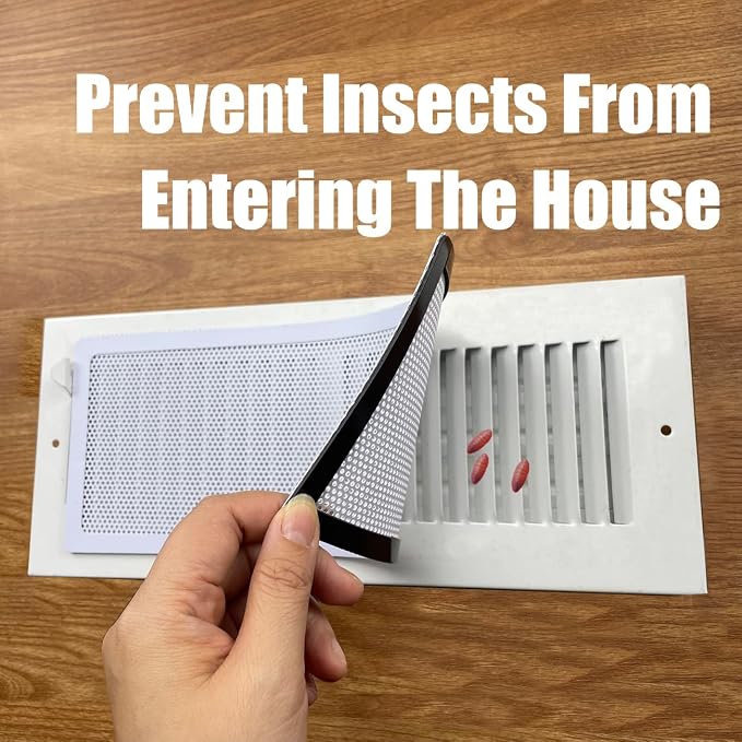 White Floor Register Vent Screen Cover 4"x10" Magnetic - Image 3
