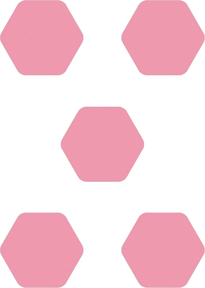 Kahuna Grip Bathtub Bath and Shower 5¼" Hexagon Non-Slip Traction Treads (Pink)