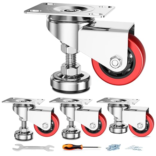 3" Leveling Plate Caster Wheels by HomhooHardware