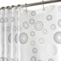 Plastic Shower Curtain Liner, Waterproof Printed PEVA Shower Curtain with Design, Silver Dots Pattern, Rustproof Grommets, Standard Size 70x72 Bathtub Curtain for Bathroom (Pack of 1)