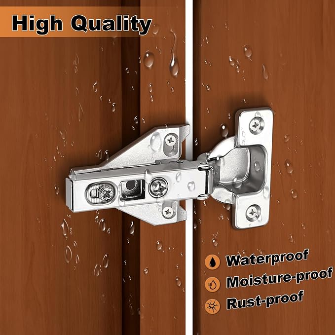 Probrico Soft Opening Kitchen Cabinet Hinges 2 Pairs, Brushed Satin Nickel Face - Image 5