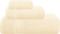 Belizzi Home Ultra Soft 3 Pack Cotton Towel Set, Contains a Bath Towel 28x55 inch, a Hand Towel 16x24 inch & a Wash Coth 12x12 inch, Ideal Everyday use, Compact & Lightweight - Ivory