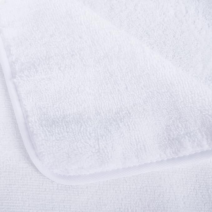 POLYTE Quick Dry Lint Free Microfiber Bath Sheet, 35 x 70 in, Pack of 2 (White)