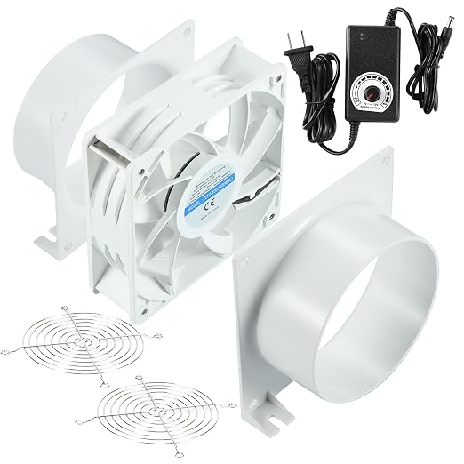 4 Inch DC12V Axial Exhaust Fan, Dual Ball Bearings, Air Exhaust Fume Smoke by HoseVary