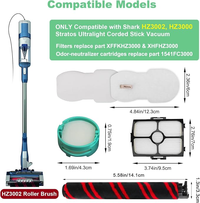 Alrens HZ3002 Replacement Filters and Roller Brush Kit - Image 2