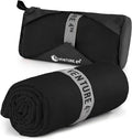 VENTURE 4TH Quick Dry Towel. Microfiber Travel Towel Ideal for Camping, Hiking, Backpacking, Gym. Lightweight & Fast Drying Travel Towels for Body. Compact & Easy to Pack - Black Large