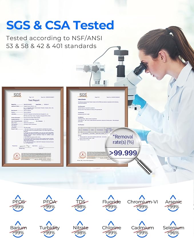 Waterdrop G3P800 Reverse Osmosis System, 800 GPD Fast Flow, NSF/ANSI 42 & 53 & - Image 4