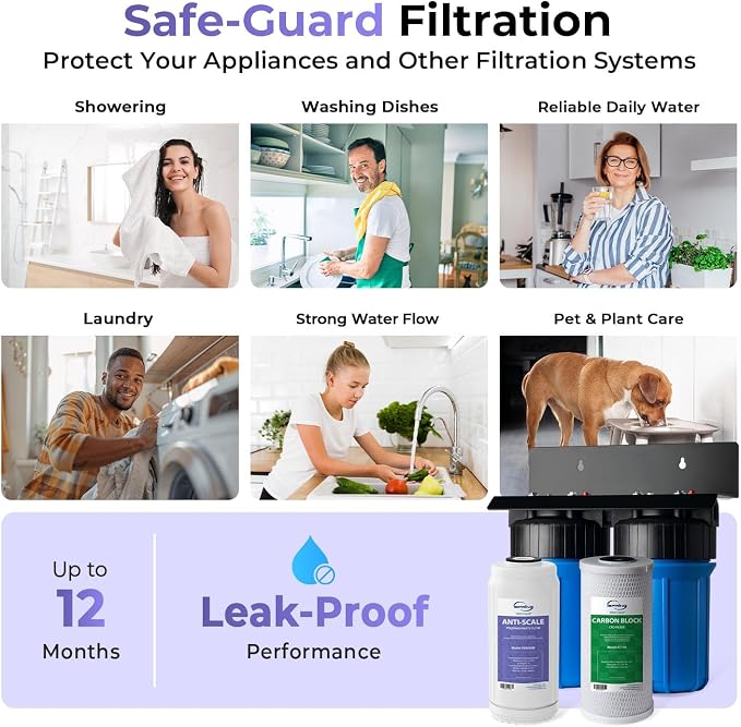 iSpring WGB21B-DS+AHPF12MNPT16X2 2-Stage Whole House Water Filtration System - Image 7