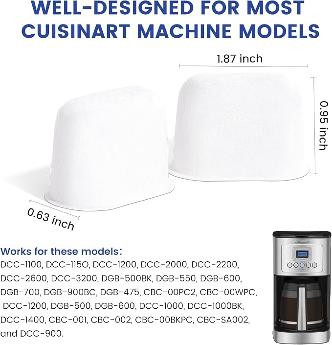 Possiave 12-Pack Cuisinart Compatible Charcoal Water Filter Replacement - Image 3
