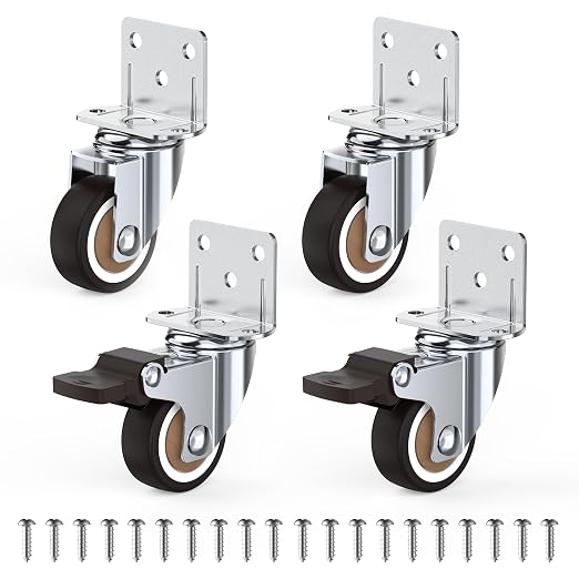 HOLKIE Side Mount Casters Wheels 1.25 Inch by HOLKIEUSA