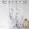 Lagute SnapHook Hook Free Shower Curtain with Snap-in Liner & See Through Top Window | Hotel Grade, Machine Washable | 71Wx74L, Purple Blossom