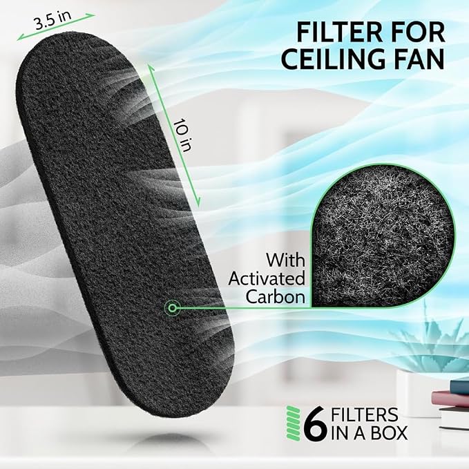 Ceiling Fan Filters for Blades 6-Pack Set Air Filters - Image 3