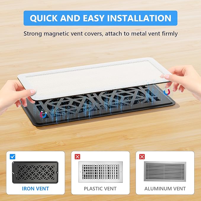 Magnetic Vent Screen Mesh Covers 3 Pack -5.5x12, Air Vent Filters - Image 5
