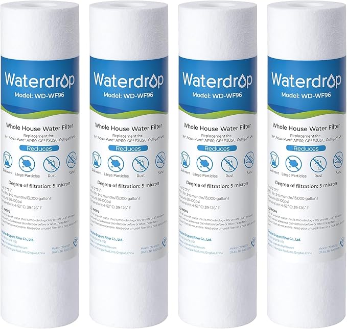Waterdrop 5 Micron 10" x 2.5" Whole House Water Filter Replacement Cartridge by Waterdrop