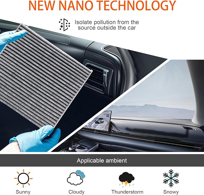 Cabin Air Filter with Activated Carbon, Compatible with CF12820, Hyundai - Image 3
