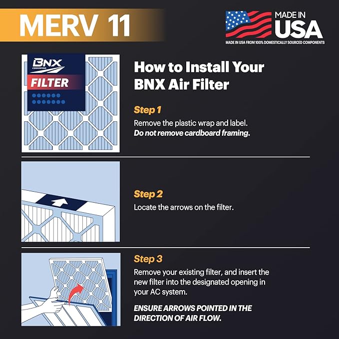 BNX TruFilter 20x22x1 Air Filter MERV 11- MADE IN USA - Image 5