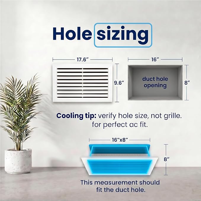 8x16 Aluminum 1-Way Air Flow Vent Cover Wall or Ceiling HVAC Register - Image 3