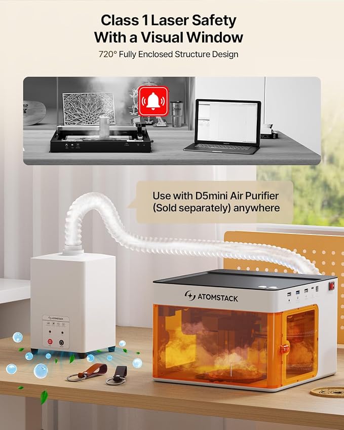 ATOMSTACK P1 5W Laser Engraver, Laser Cutter, Unibody Laser Engraving Machine - Image 3