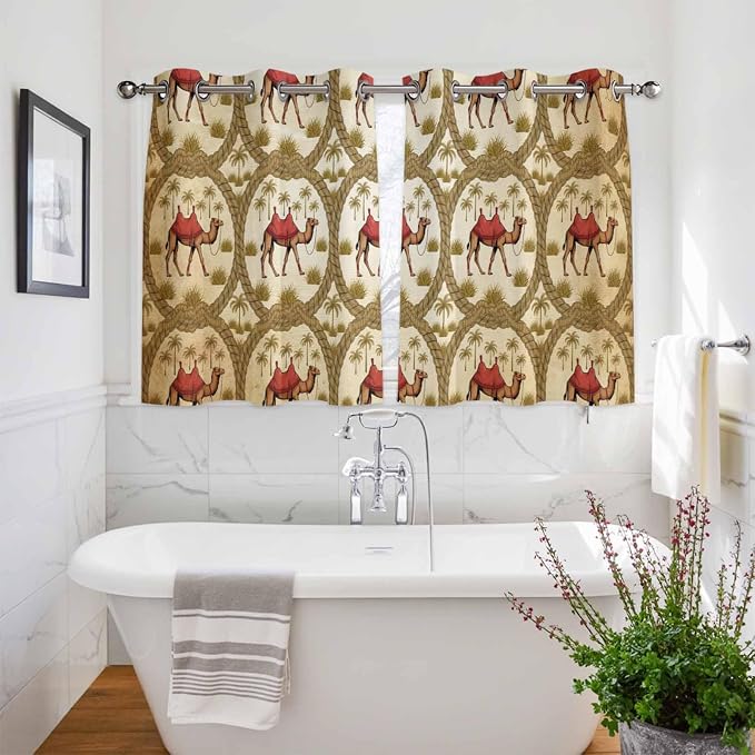 2 Panel Kitchen Cafe Curtains, Window Decor Tier Curtains - Image 3