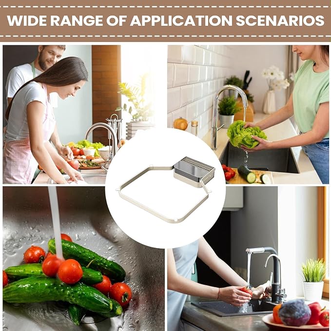 Corner Sink Strainer – PC ABS Iron Art 16.6x21.8x2cm | Foldable Basket Strainer - Image 4