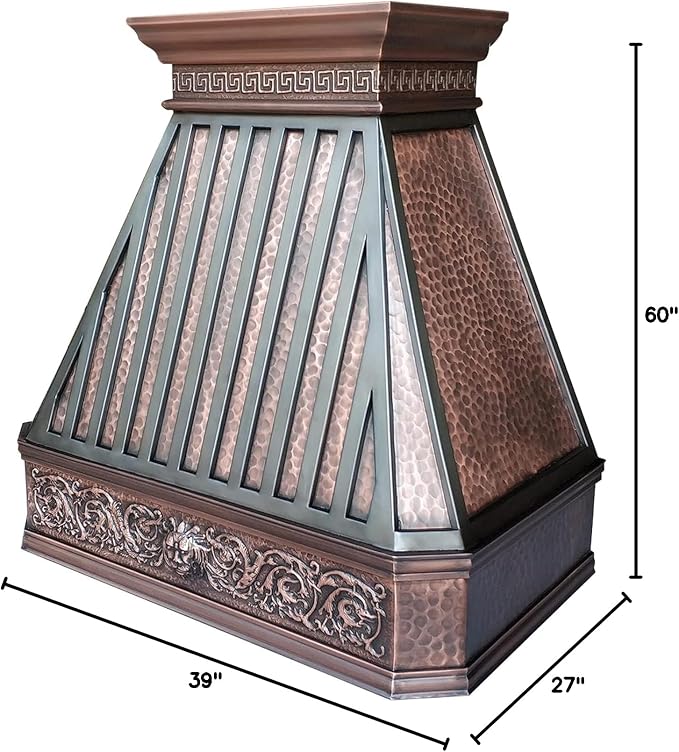 CT Copper Tailor Copper Vent Hood Island Mount, 1260 CFM Exhaust Fan, Stainless - Image 10